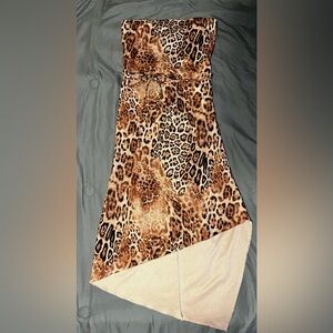 Windsor strapless soft leopard print dress size small